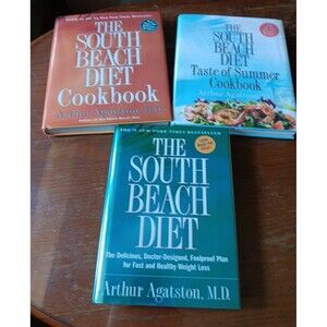 3 Books The South Beach Diet &  South Beach Cookbook & SB Summertime CB HCDJs